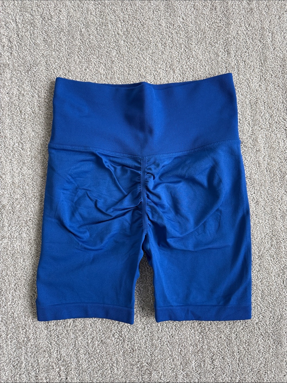 High-Waist Scrunch Back Women’s Bike Shorts - Royal Blue